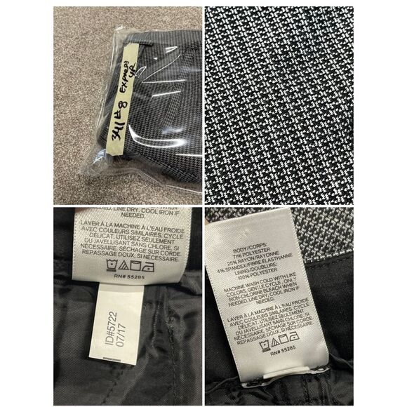 Express womens columnist barley boot pants sz 4R 9” rise black white trousers - Picture 11 of 12